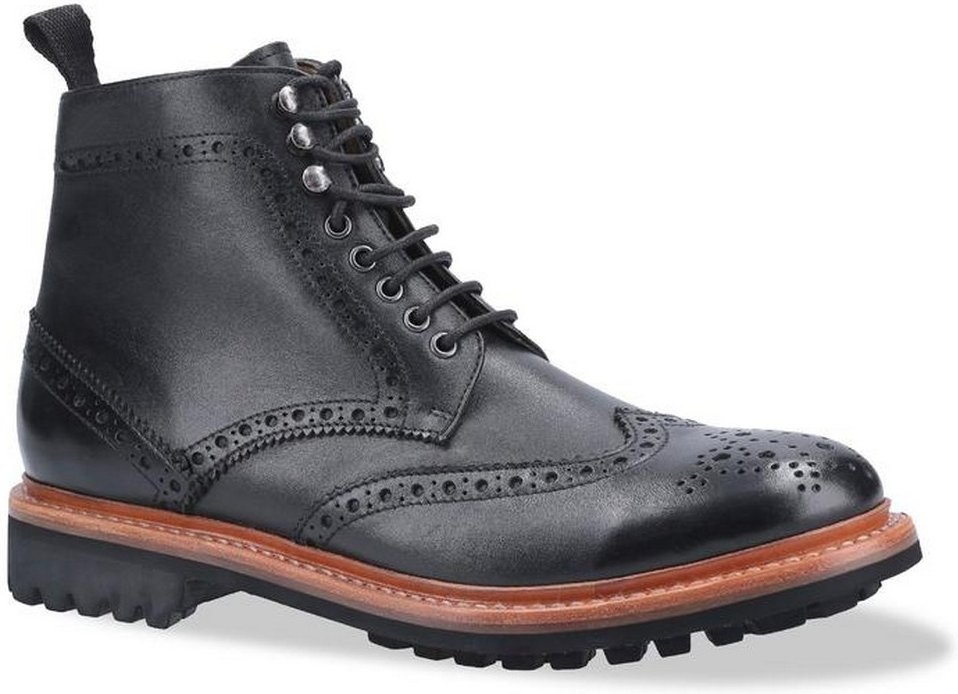 Cotswold Mens Rissington Commando Lace Up Leder Kleid Stiefel (Schwarz)