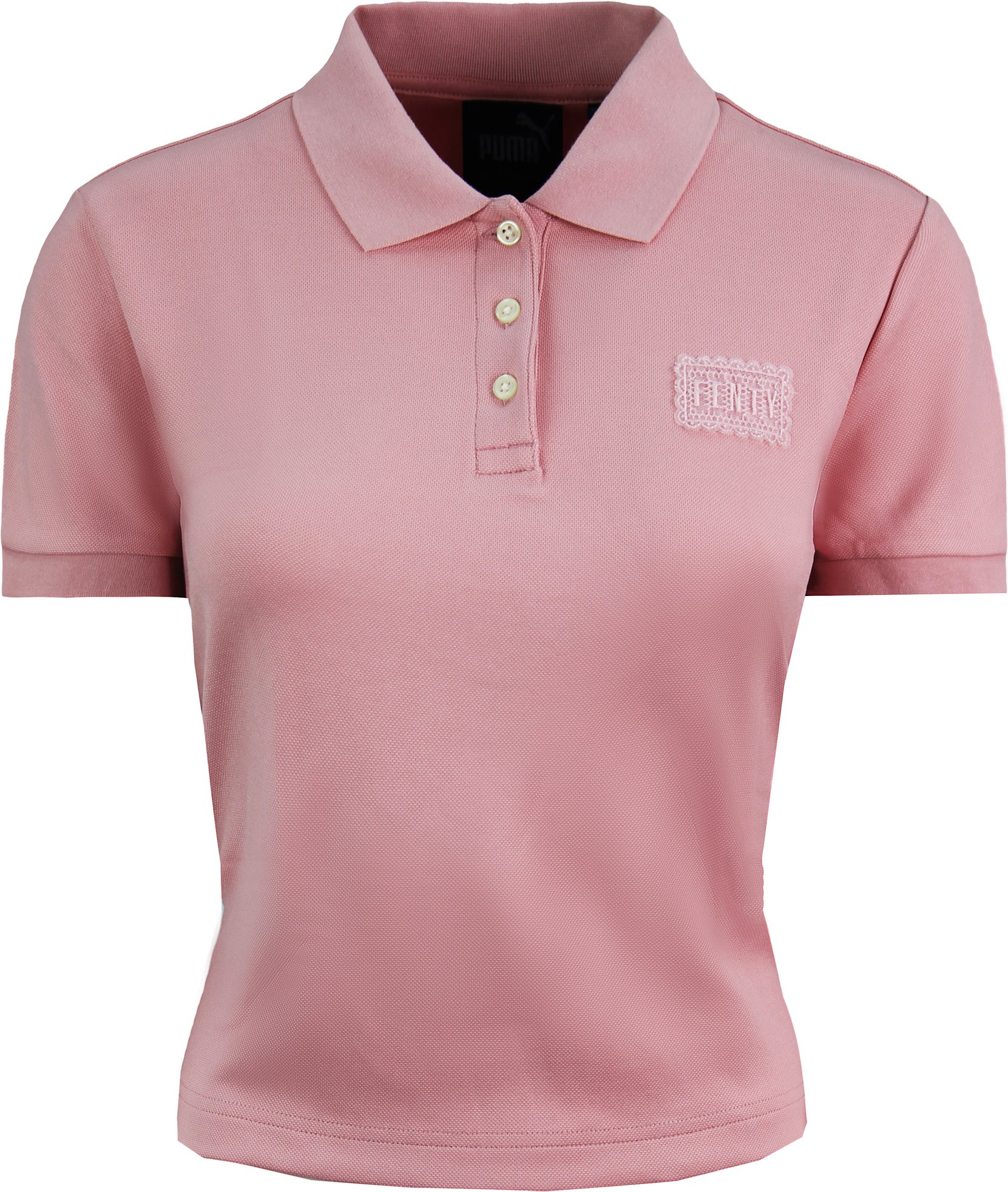 Puma x Rihanna Fenty Baby Polo geschnittenes Hemd Pink Womens Top 574286 04