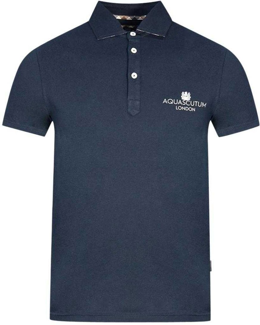 Aquascutum - "London" Poloshirt für Herren/Damen Unisex, Logo (Marine)