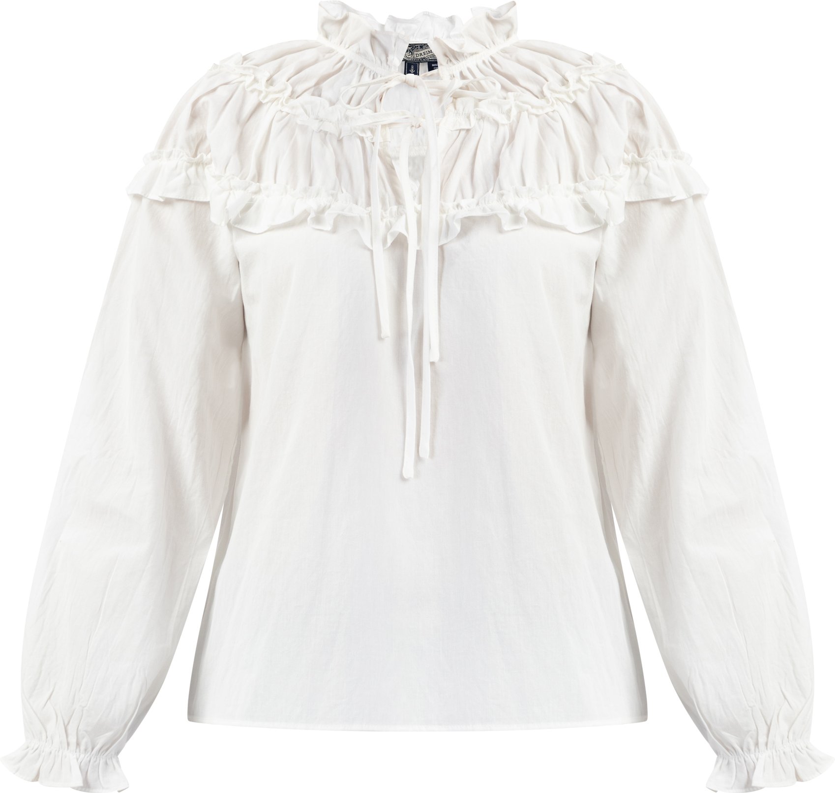 Thumbnail - Dreimaster Bluse Damen Wollweiß