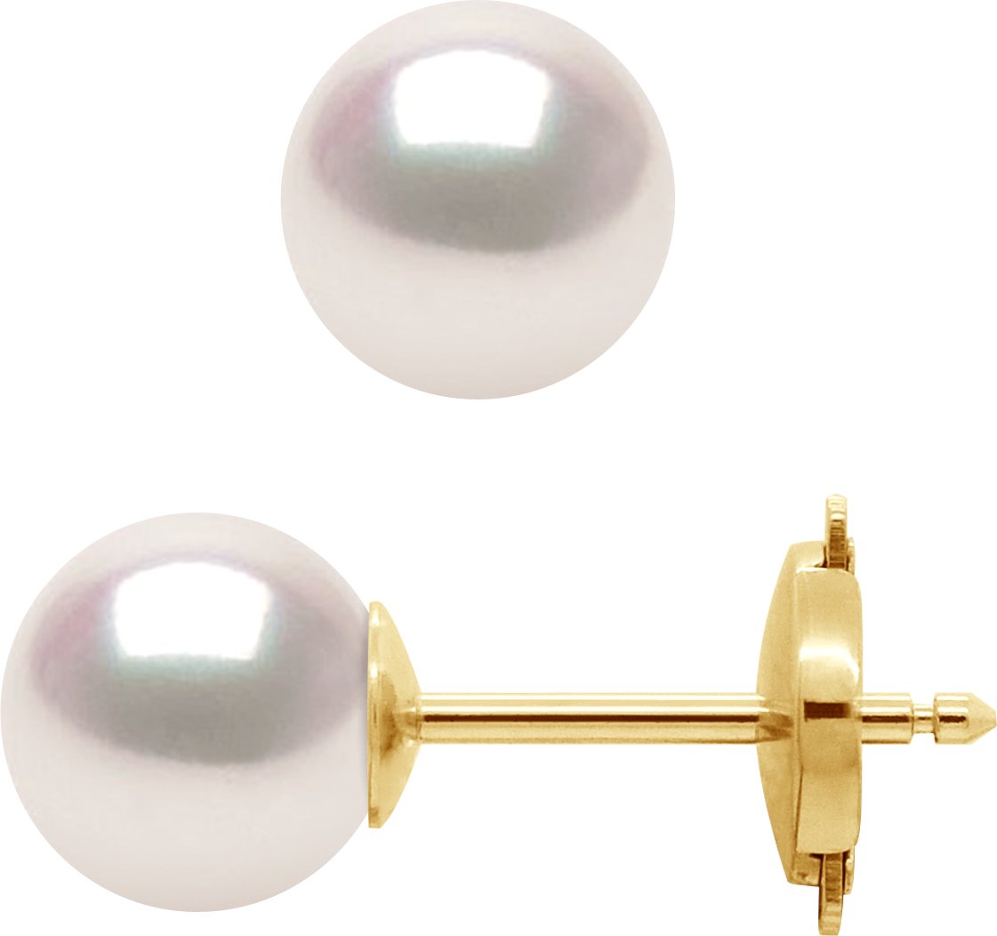 DIADEMA - Ohrringe - Gelbgold und japanische Akoya-Zuchtperle - Weiß