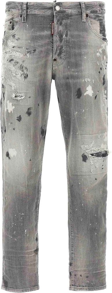 Dsquared2 Graue Skater-jeans Lackdesign