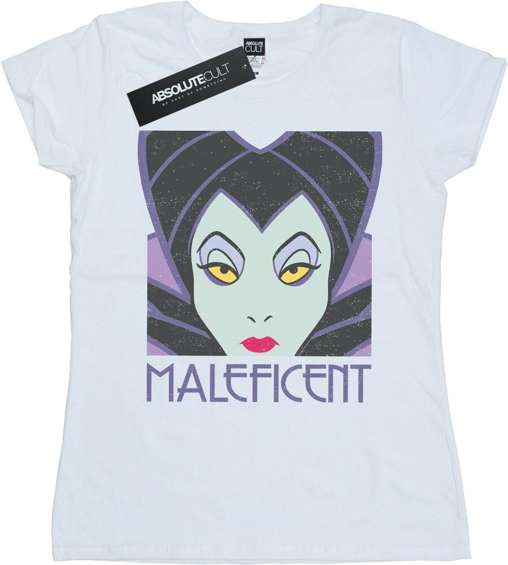 Disney - "Maleficent Cropped Head" T-Shirt für Damen (Weiß)