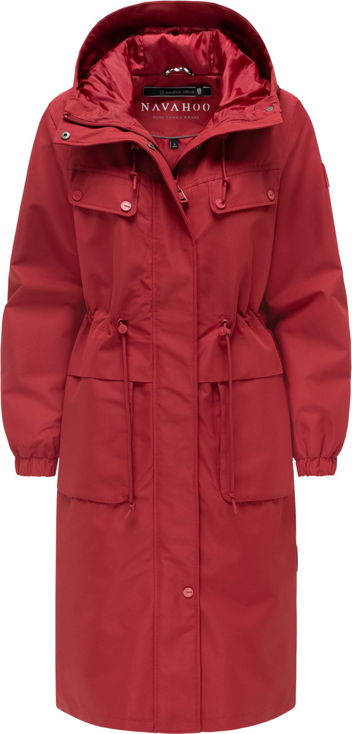 Navahoo Damen Parka Übergangsjacke Kirschwind mit Kapuze