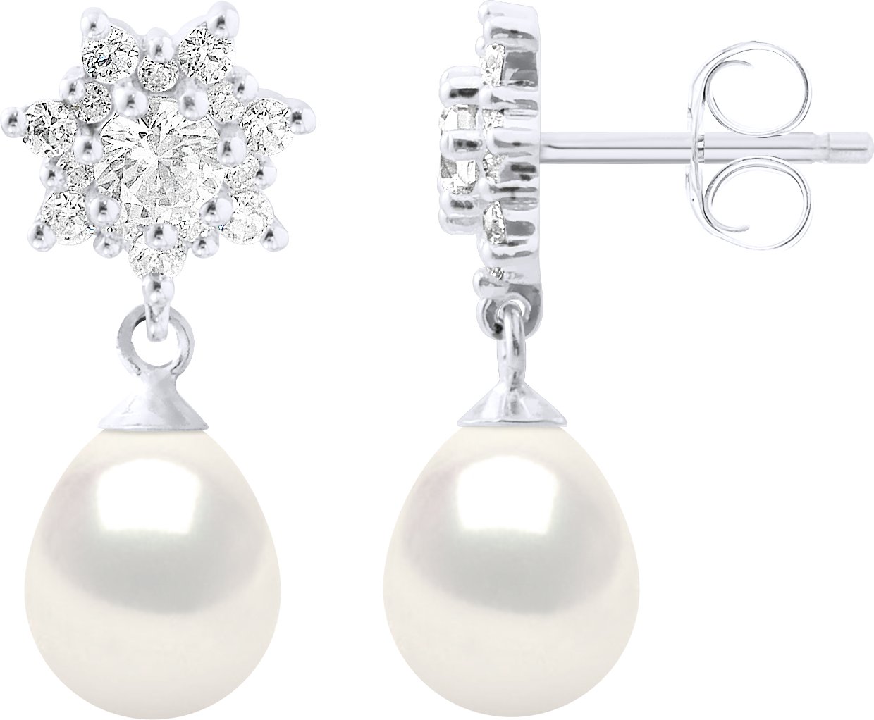 Ohrringe Echte Süßwasser-Zuchtperlen Birne 7-8 mm