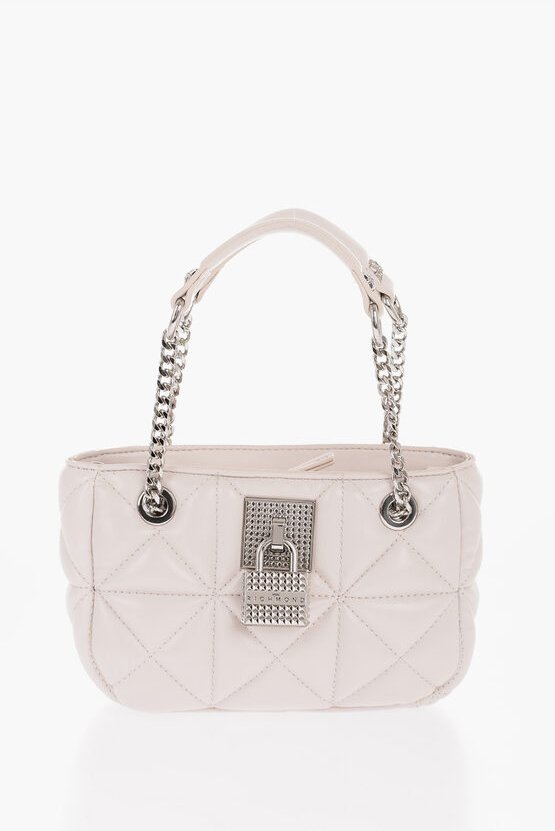 Gesteppte Schultertasche LAZARO aus Kunstleder in Beige