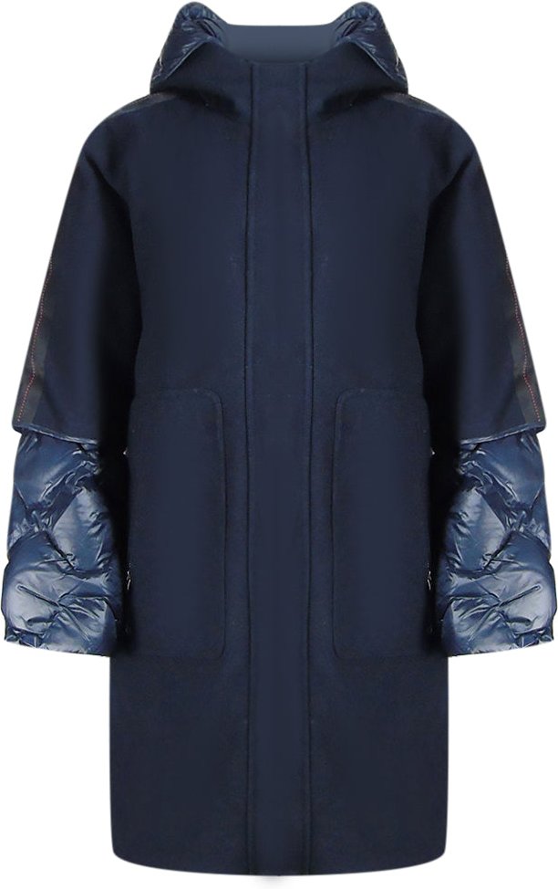 Parajumpers Joy Marineblaue, ubergrose, lange Daunenjacke mit Kapuze