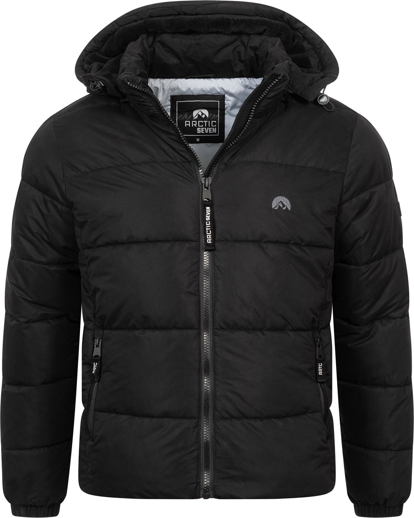 Arctic Seven Herren Winter Steppjacke Schwarz