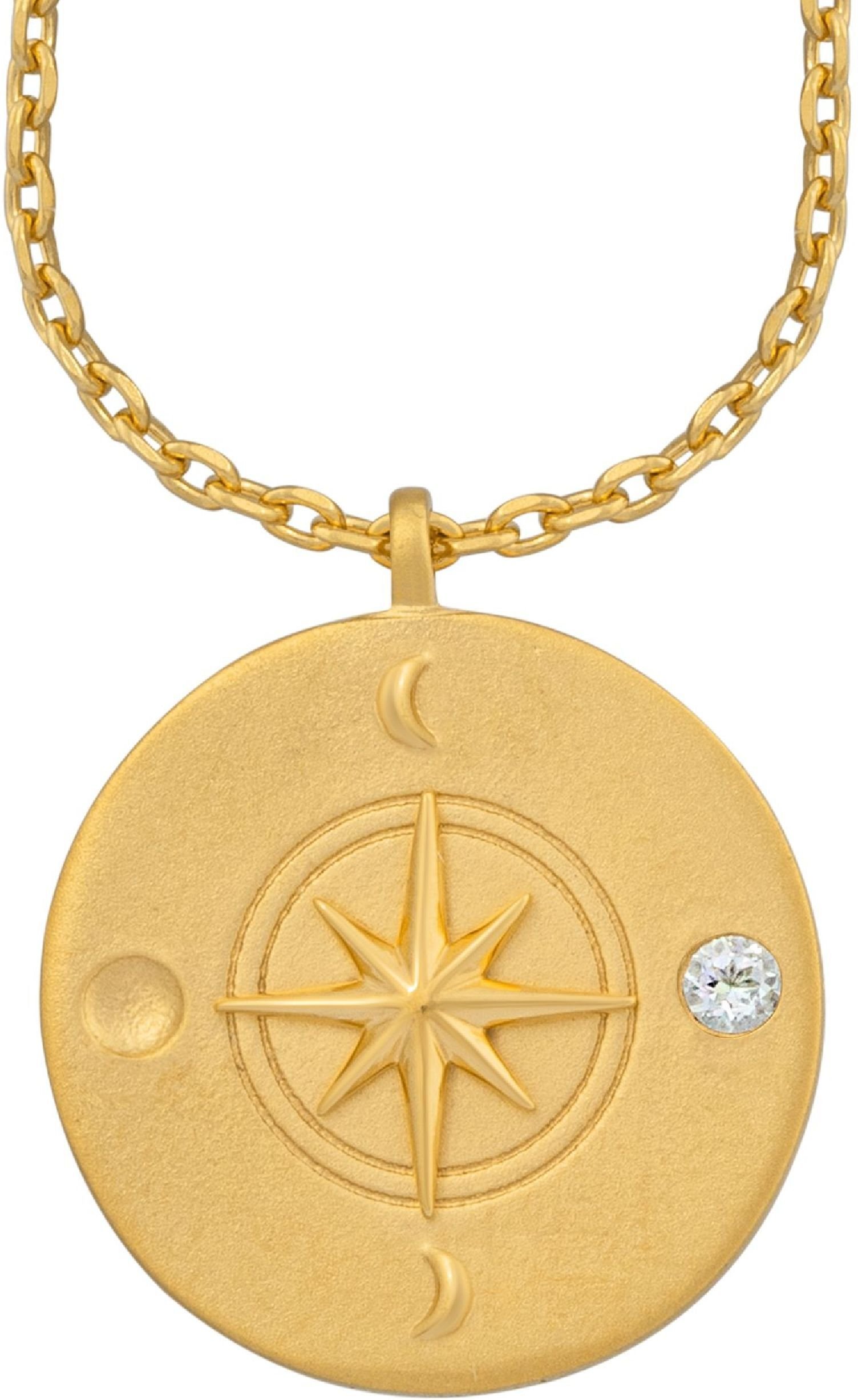 cai Halskette Element Wasser 925/- Sterling Silber vergoldet Weißtopaz