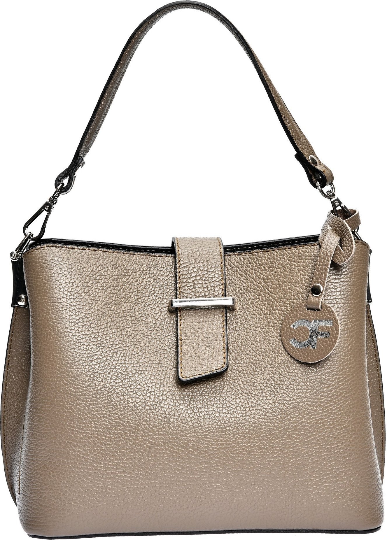 Carla Ferreri Beiger Lederhandtasche