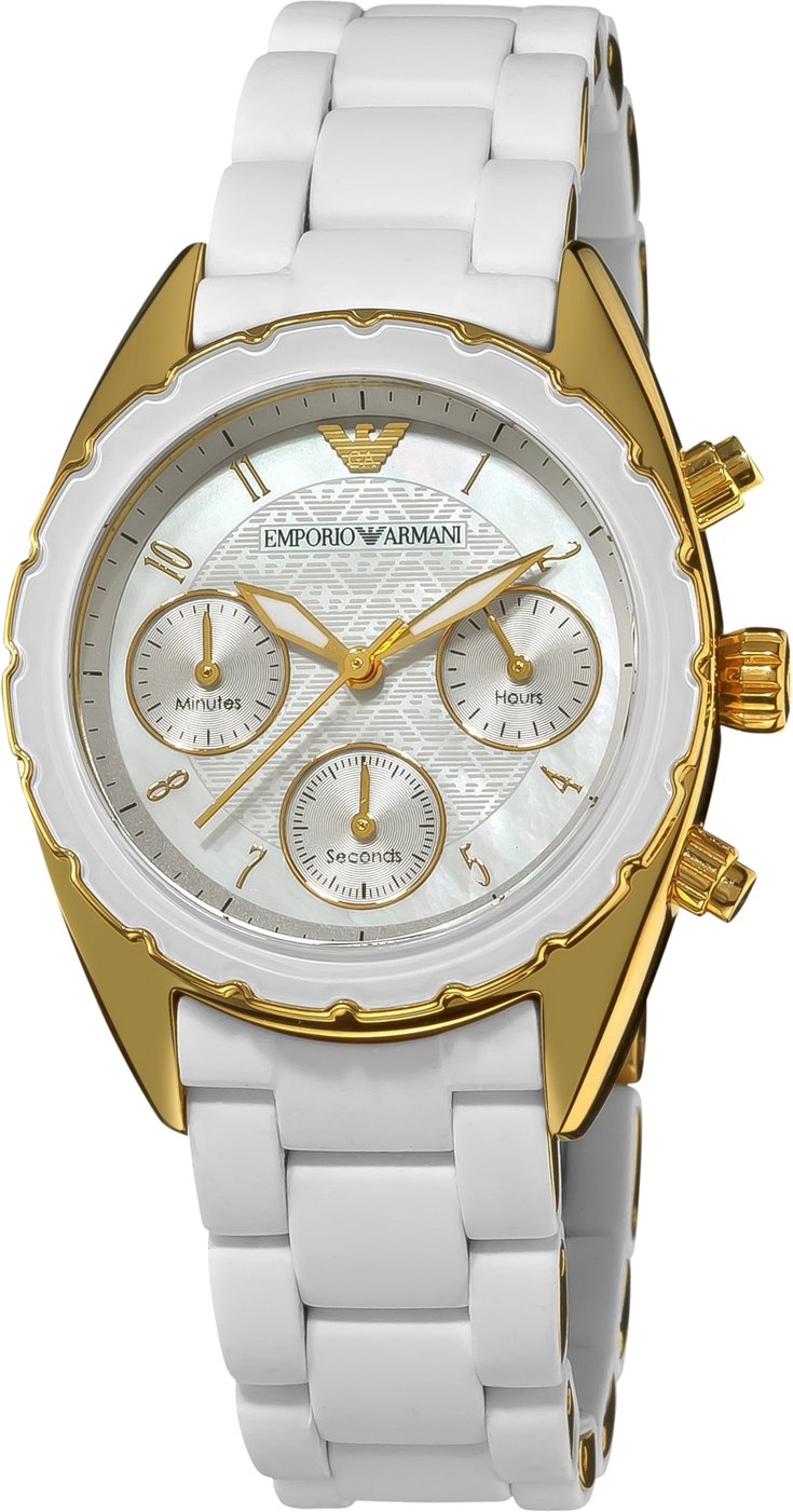 Emporio Armani Damenuhr Quartz Weiß Gold