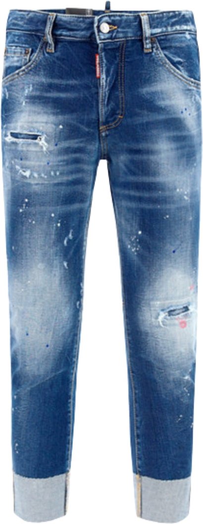Dsquared2 - Sailor Jean - Dunkelblaue Jeanshose Mit Farbspritzern