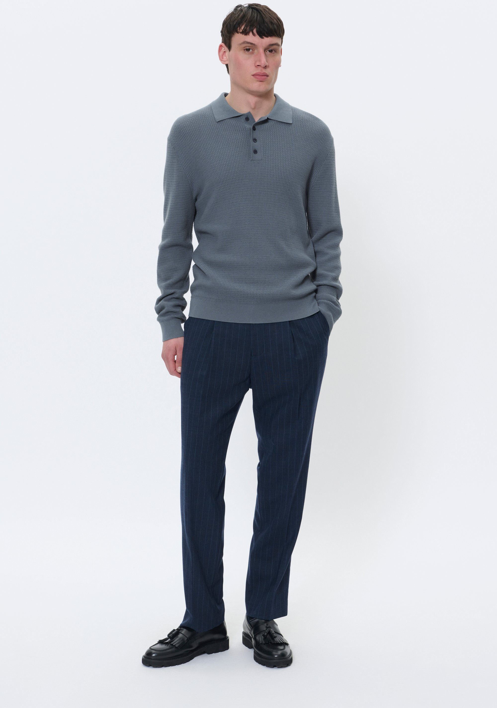 Strickpullover MAkerone Gerade Passform blue