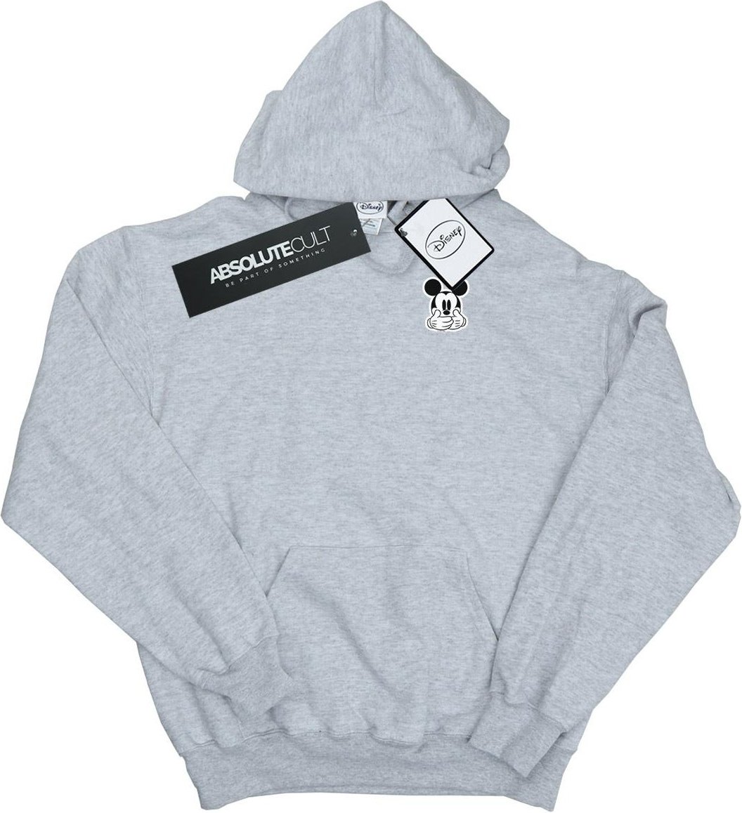 Disney - "Mickey Mouse Dont Speak Breast Print" Kapuzenpullover für Herren (Grau)