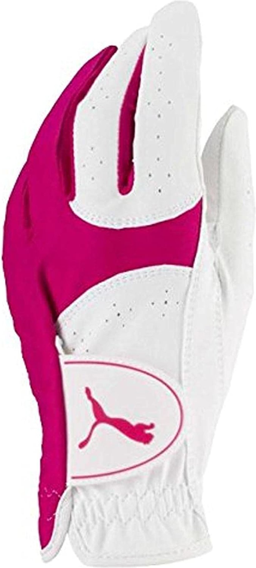 Puma Soft Lite Linkshand Leder weiß rosa Damen Golfhandschuh 041355 02