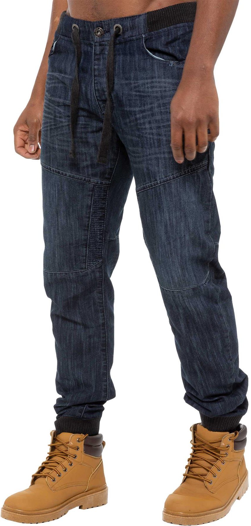 Enzo| Herren-Jogger-Jeans aus Denim mit Bündchen - Dunkelblau