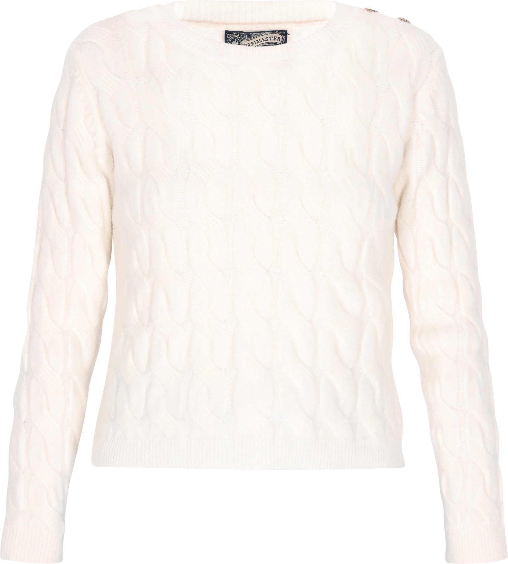Dreimaster Pullover Damen Wollweiss