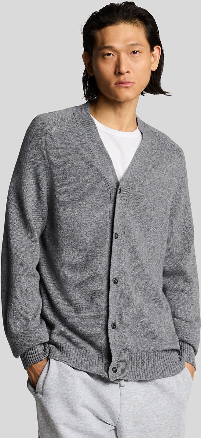 Lyle & Scott Strickjacke mit V-Ausschnitt - Grau