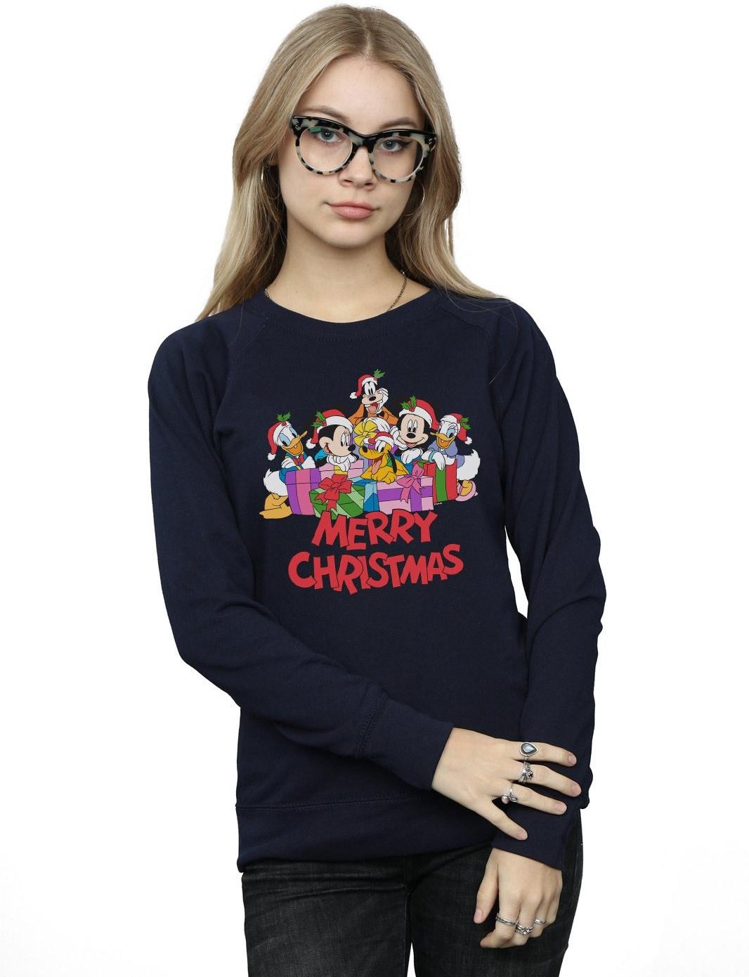 Disney - "Mickey Mouse And Friends Christmas" Sweatshirt für Damen (Marineblau)