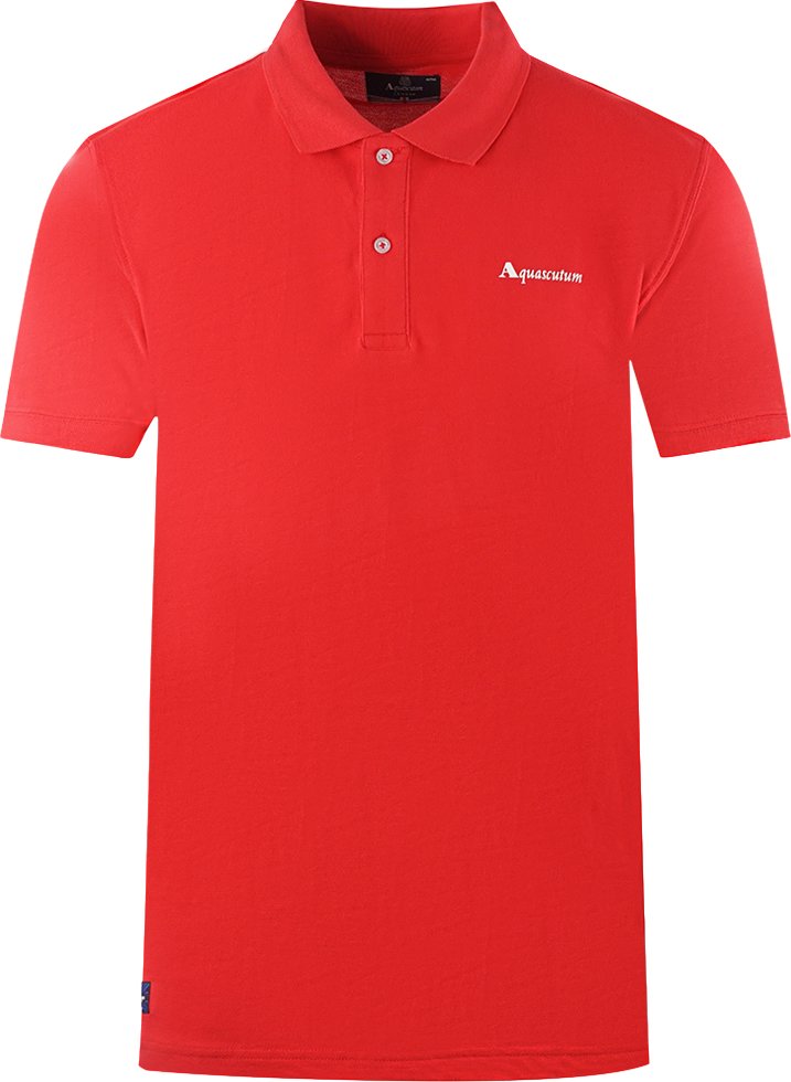 Aquascutum Markenlogo Einfarbig Rotes Poloshirt