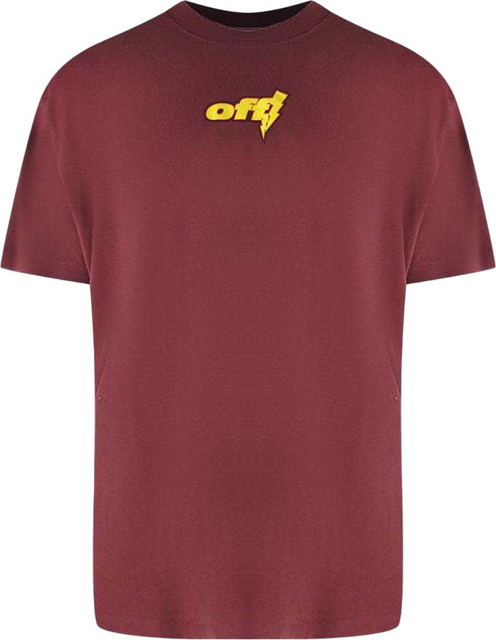 Off White - T-Shirt für Herren, Übergroß (Burgunderrot)