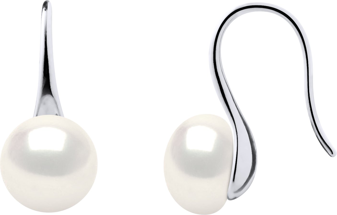 Ohrringe aus echten Süßwasser-Zuchtperlen, Knopfgröße 8–9 mm