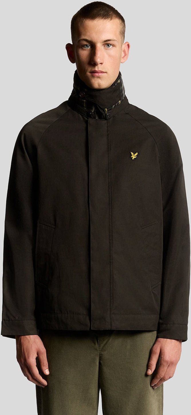 Lyle & Scott Jagdjacke mit Tartan-Futter – Schwarz