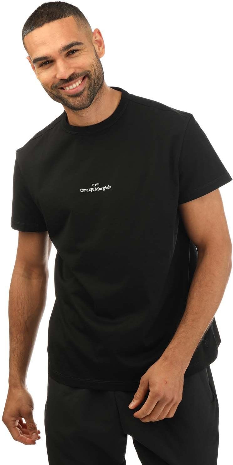 T-shirt Logo brode Maison Margiela Pour Homme en Noir