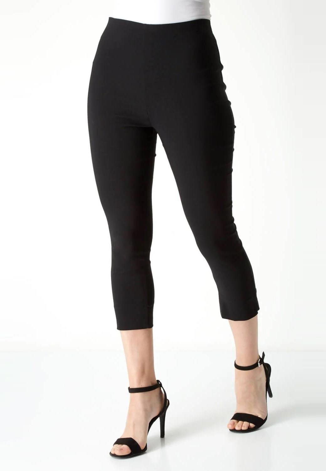 M&CO Damen Crop Stretch-Hose in Schwarz