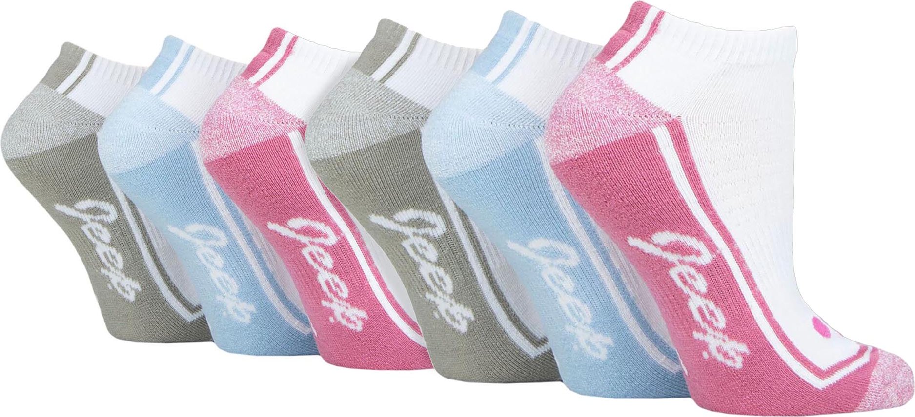 Damen 6er Pack Trainer Socken | Atmungsaktive Gepolsterte Kurzsocken für den Sport