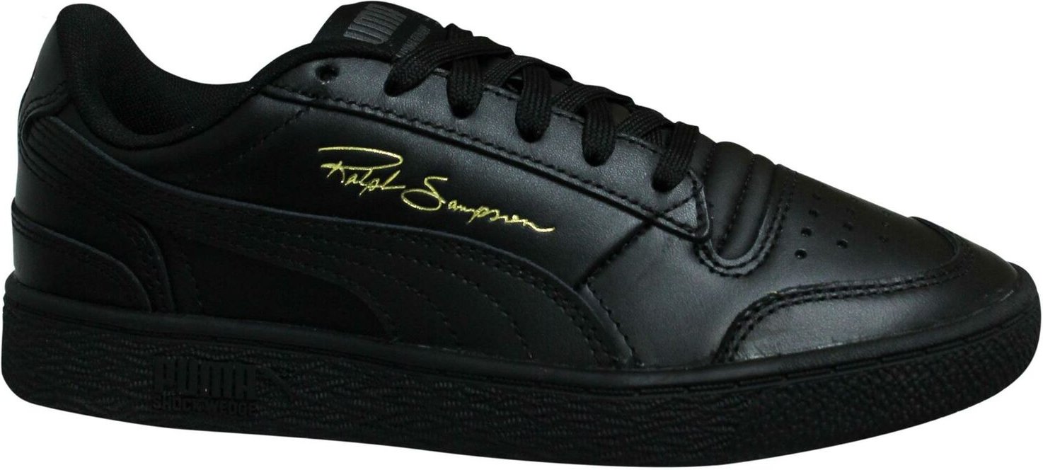 Puma x Ralph Sampson LO schwarzes Leder Low Schnürsenkel Herren Trainer 370846 09