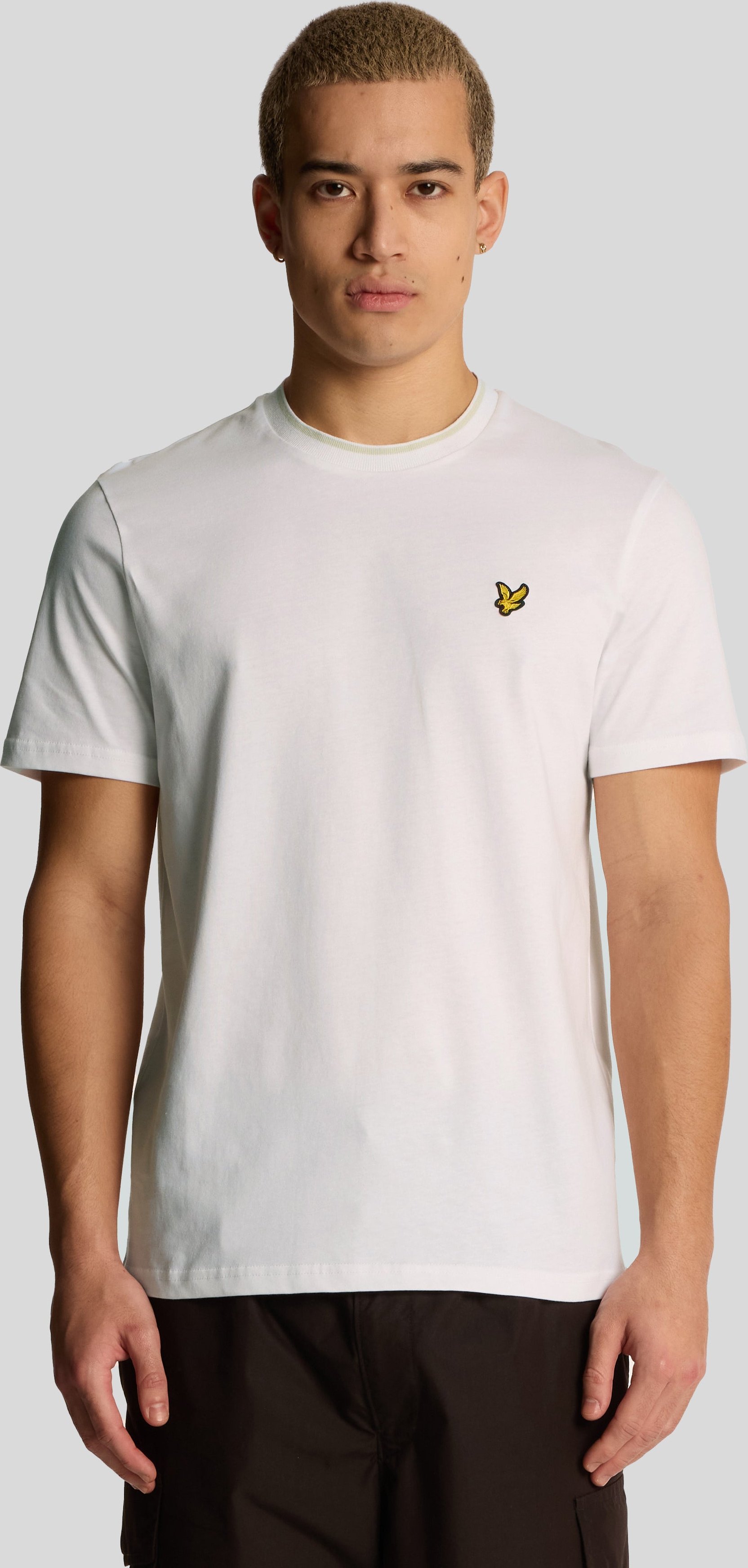 Lyle & Scott T-Shirt mit Kontrastfarbe - Weiß