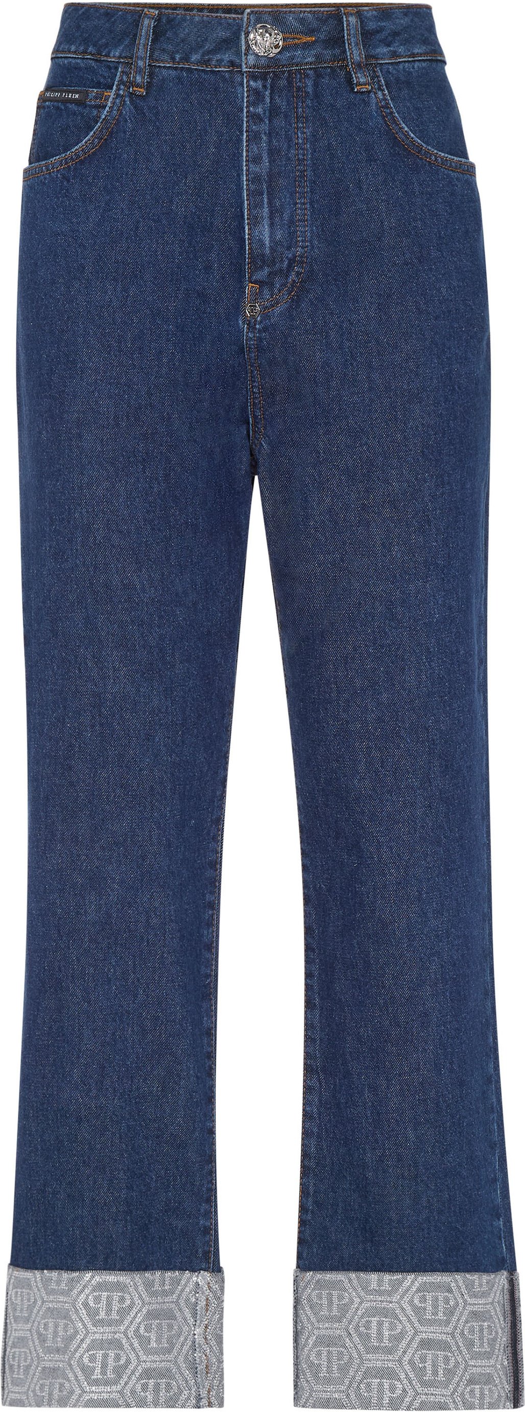 Denim Trousers Loose Fit Cufffed Monogram