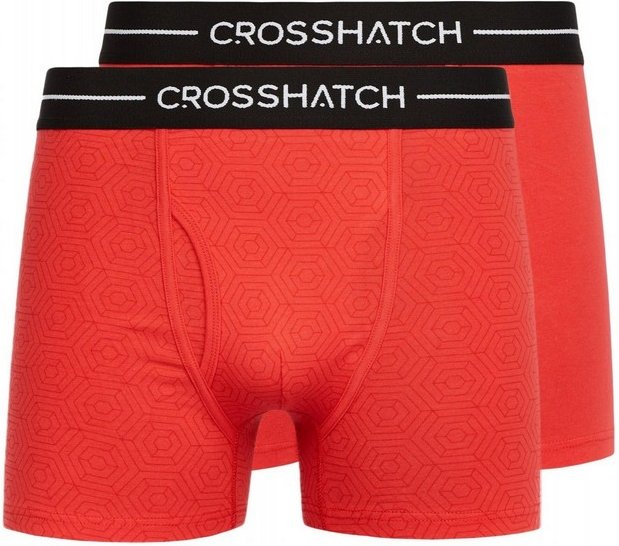 Crosshatch - "Hexter" Boxershorts für Herren (2er-Pack) (Rot)