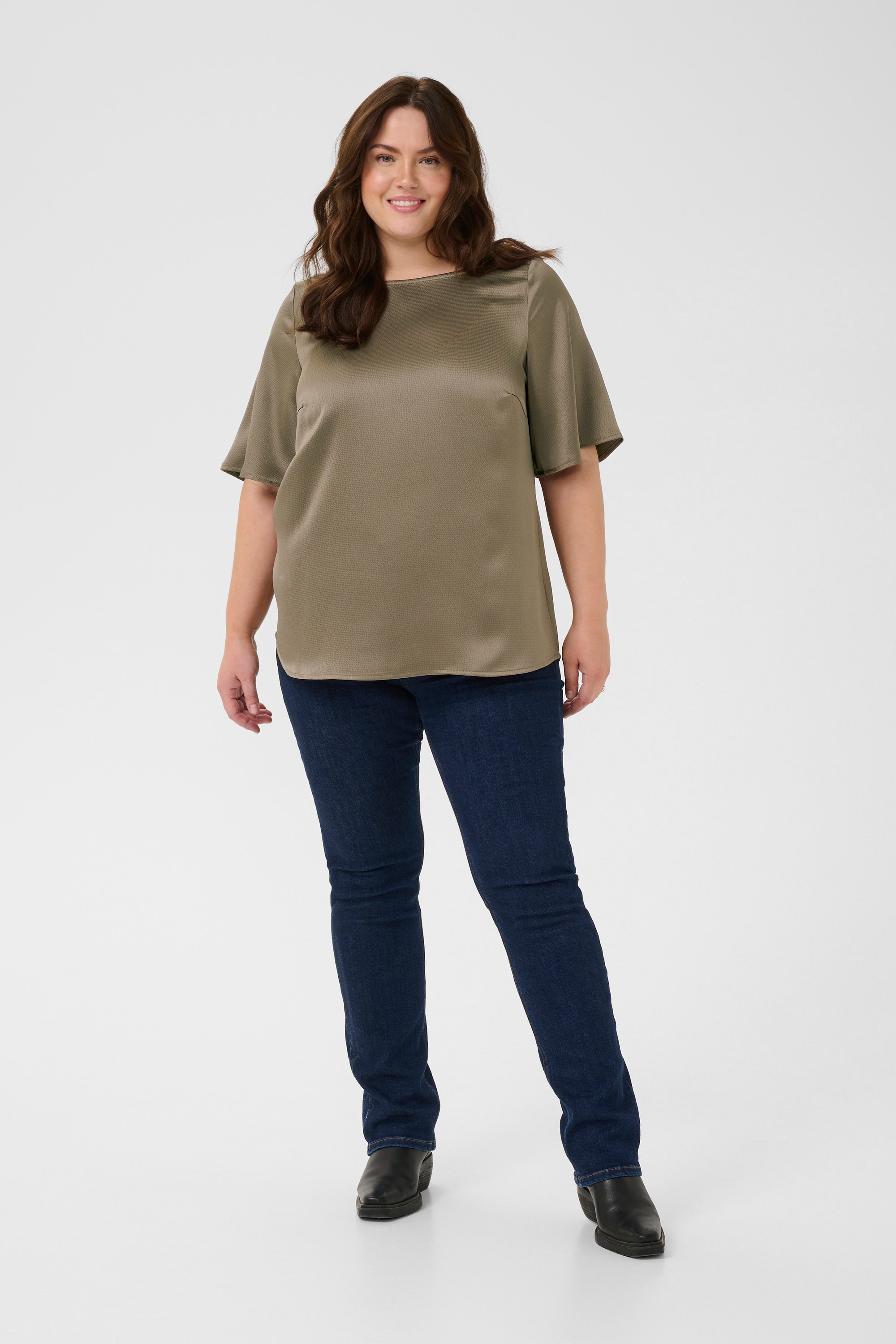 Kurzarm-Bluse KCdina Kurzarm-Bluse Regular fit beige