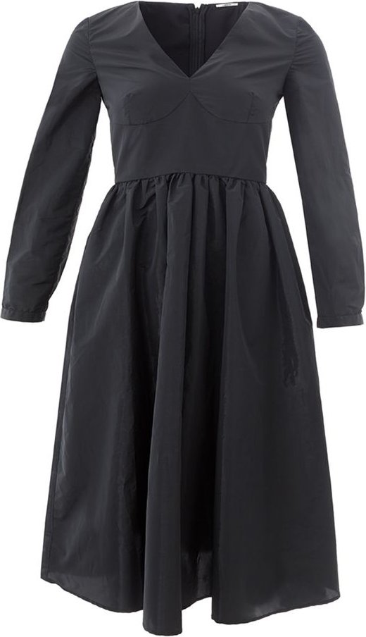 Lardini Midi-Kleid mit langen Ärmeln und V-Ausschnitt