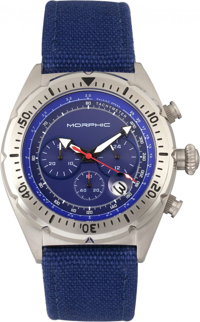 Morphic M53 Serie Chronograph mit Lederarmband und Datumsanzeige