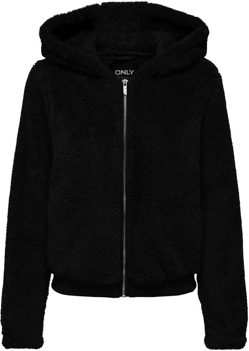 Only - "Newanna" Jacke für Damen, Teddy-Stoff (Schwarz)