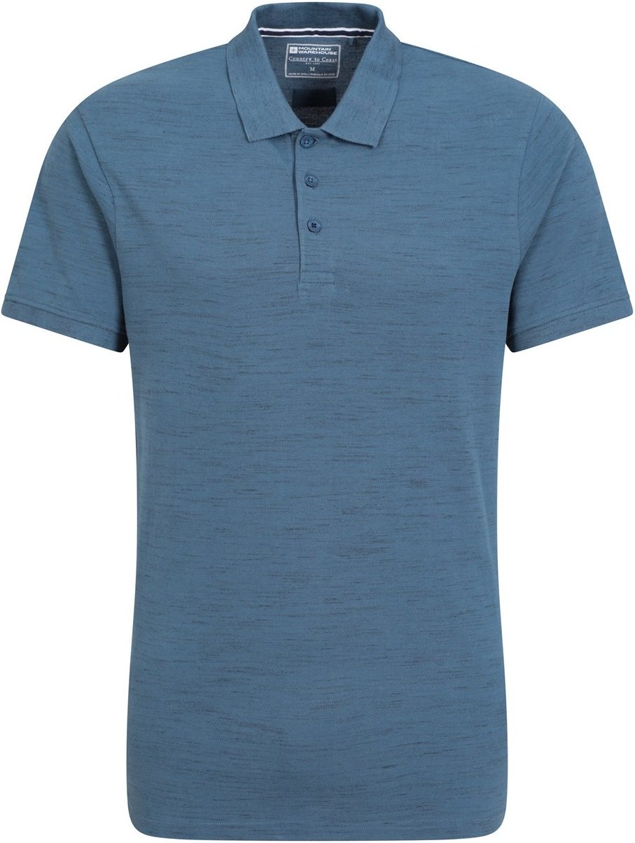Mountain Warehouse Herren Dawnay Textured Pique Polo Shirt (Blau)
