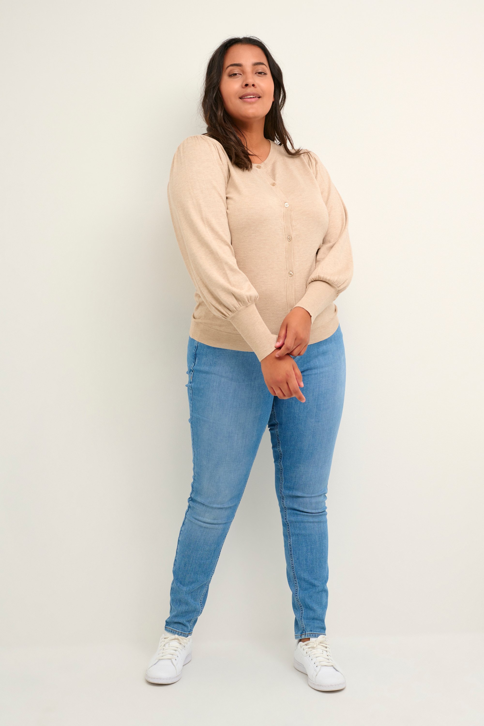 Strickjacke Regular fit Feather Gray Melange beige