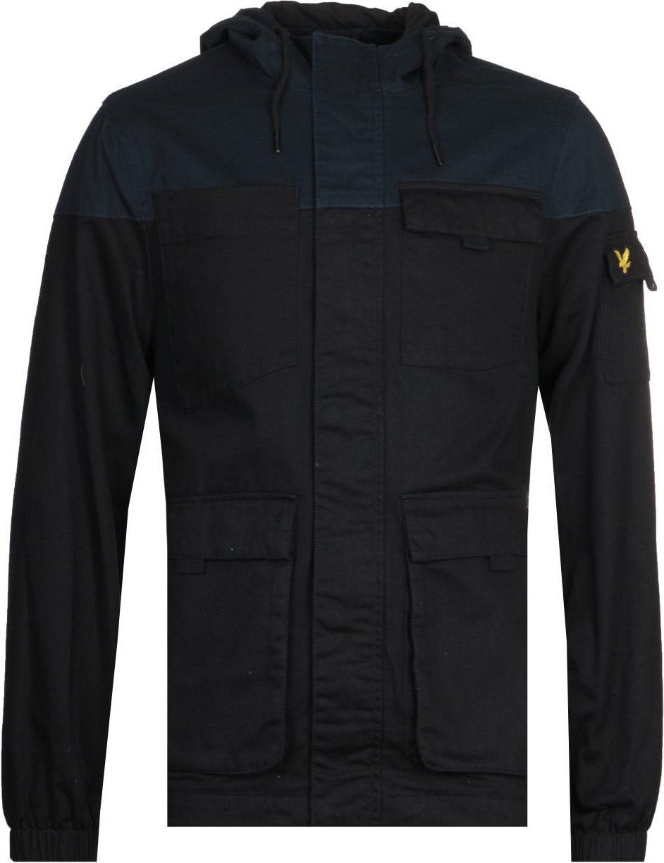 Lyle & Scott Jet Black Jacke mit Kontrastpasse