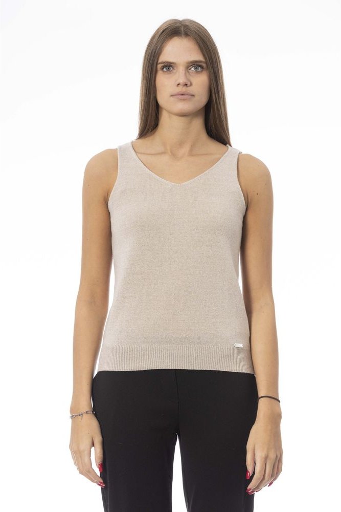 Stricktop mit V-Ausschnitt und ärmellos