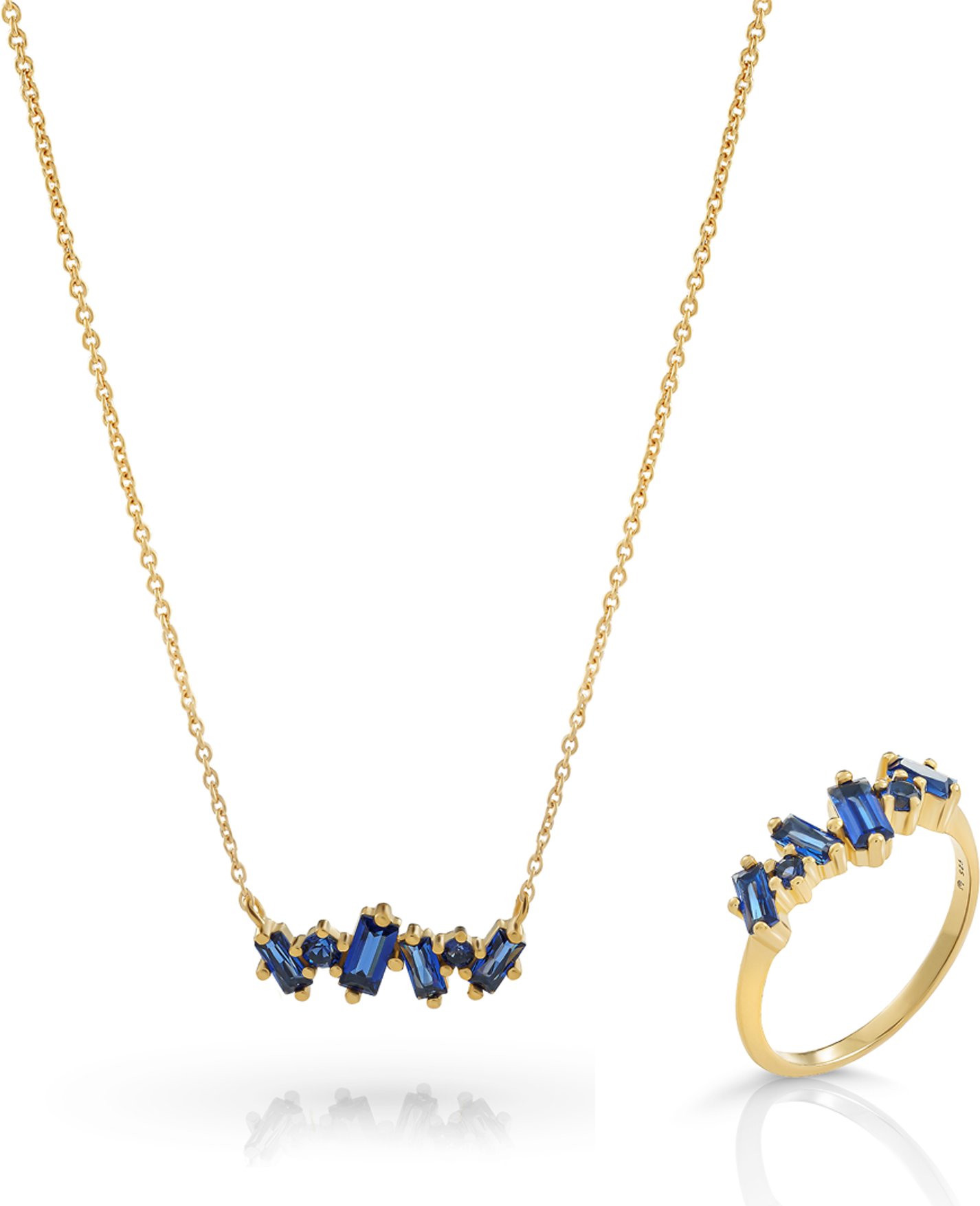 Orphelia 'Novel' Damen-Set aus 925er Sterlingsilber: Halskette + Ring – Gold SET-7534