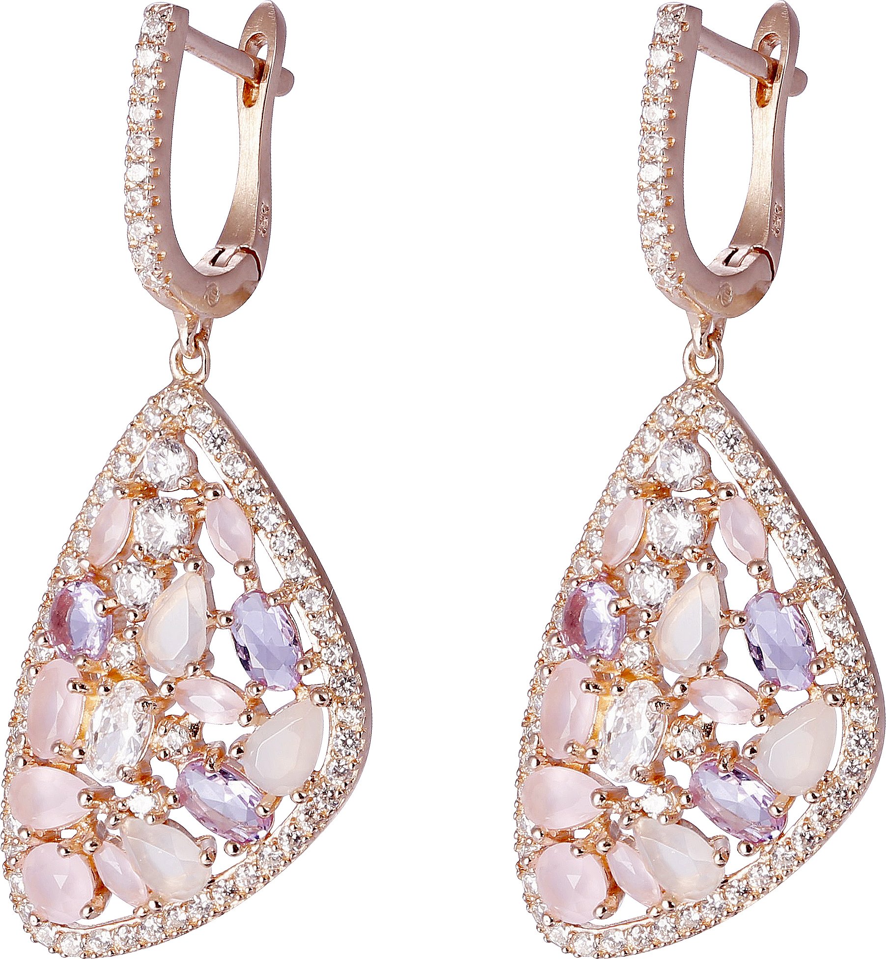 Orphelia 'Desi' Damen 925 Sterling Silber Tropfenohrringe - Rosa ZO-7430