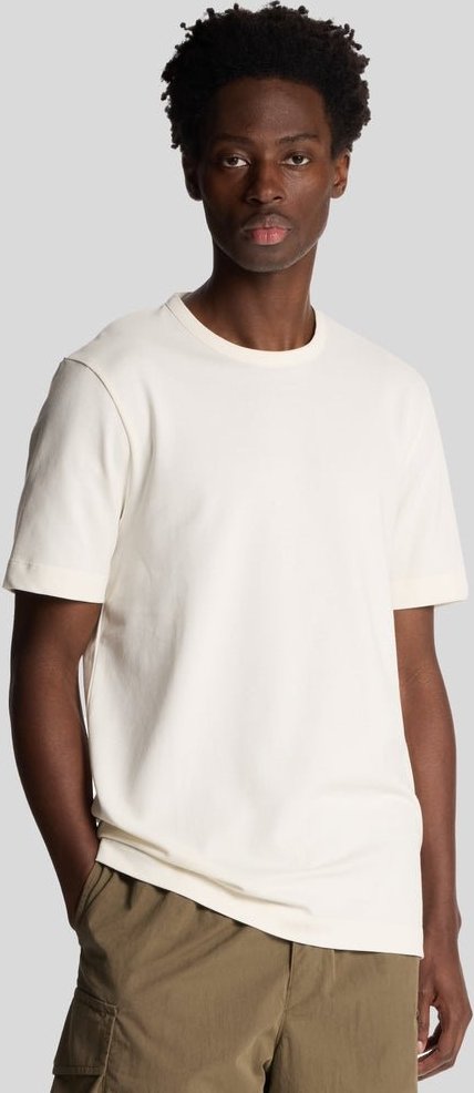 Lyle & Scott Wildlederbesetztes Piqué T-Shirt - Silber