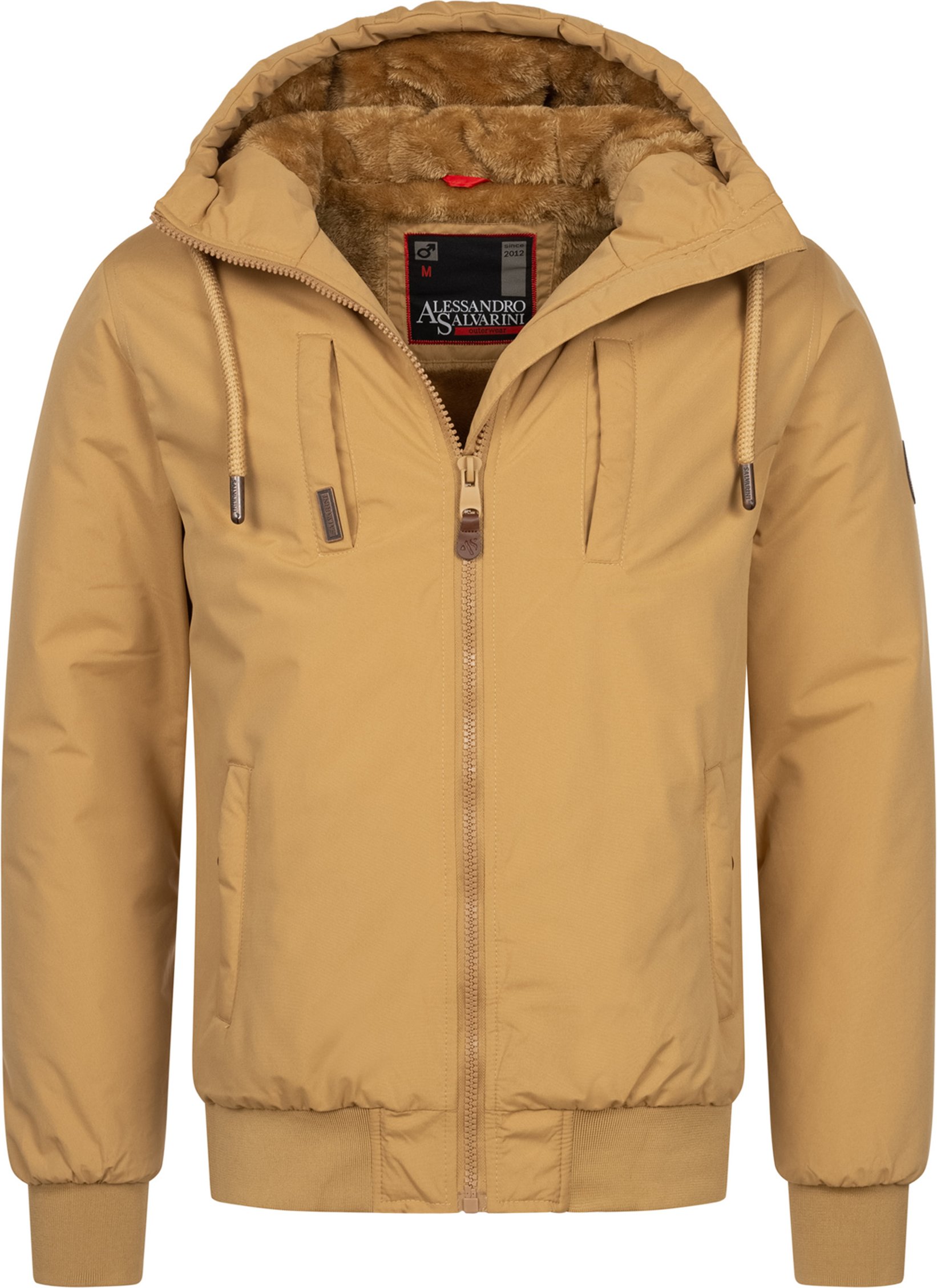 Alessandro Salvarini Herren Winterjacke AS-320 mit Teddyfell-Innenfutter & Kapuze – warm & stylisch