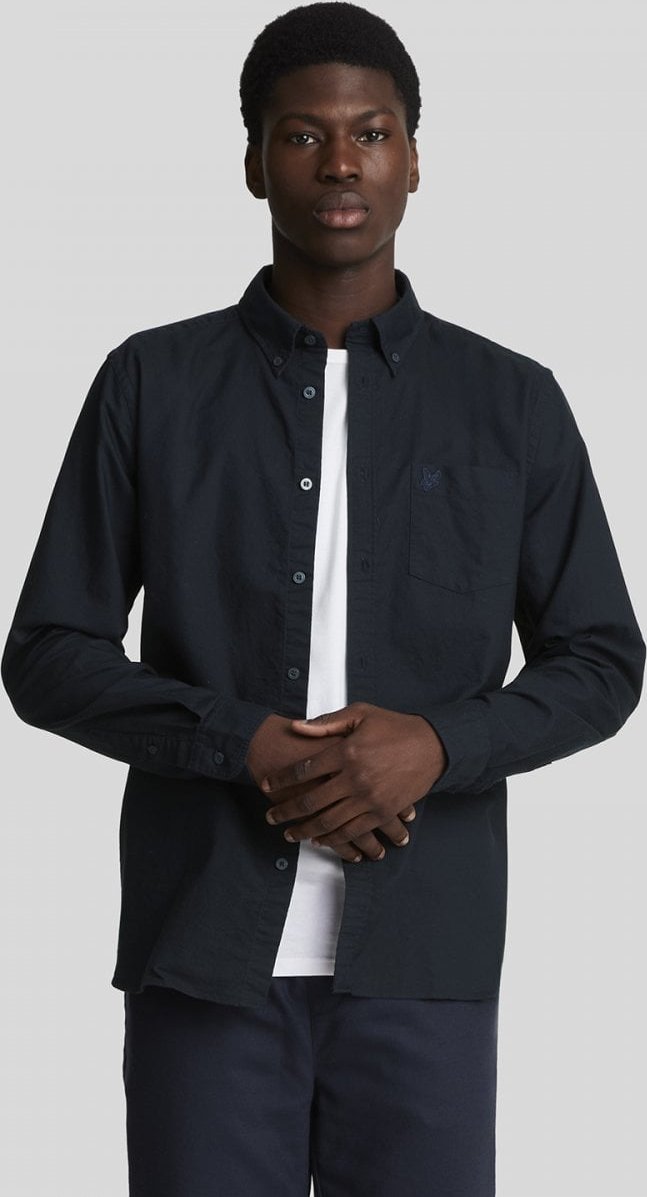 Lyle & Scott Tonal Button-Down-Oxford-Hemd – Marineblau