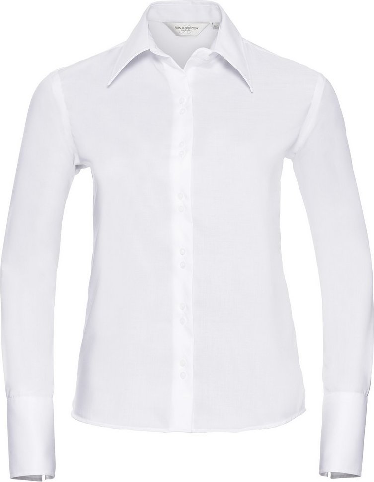 Russell Collection - "Ultimate" Hemd Bügelfrei für Damen Langärmlig (Weiß)