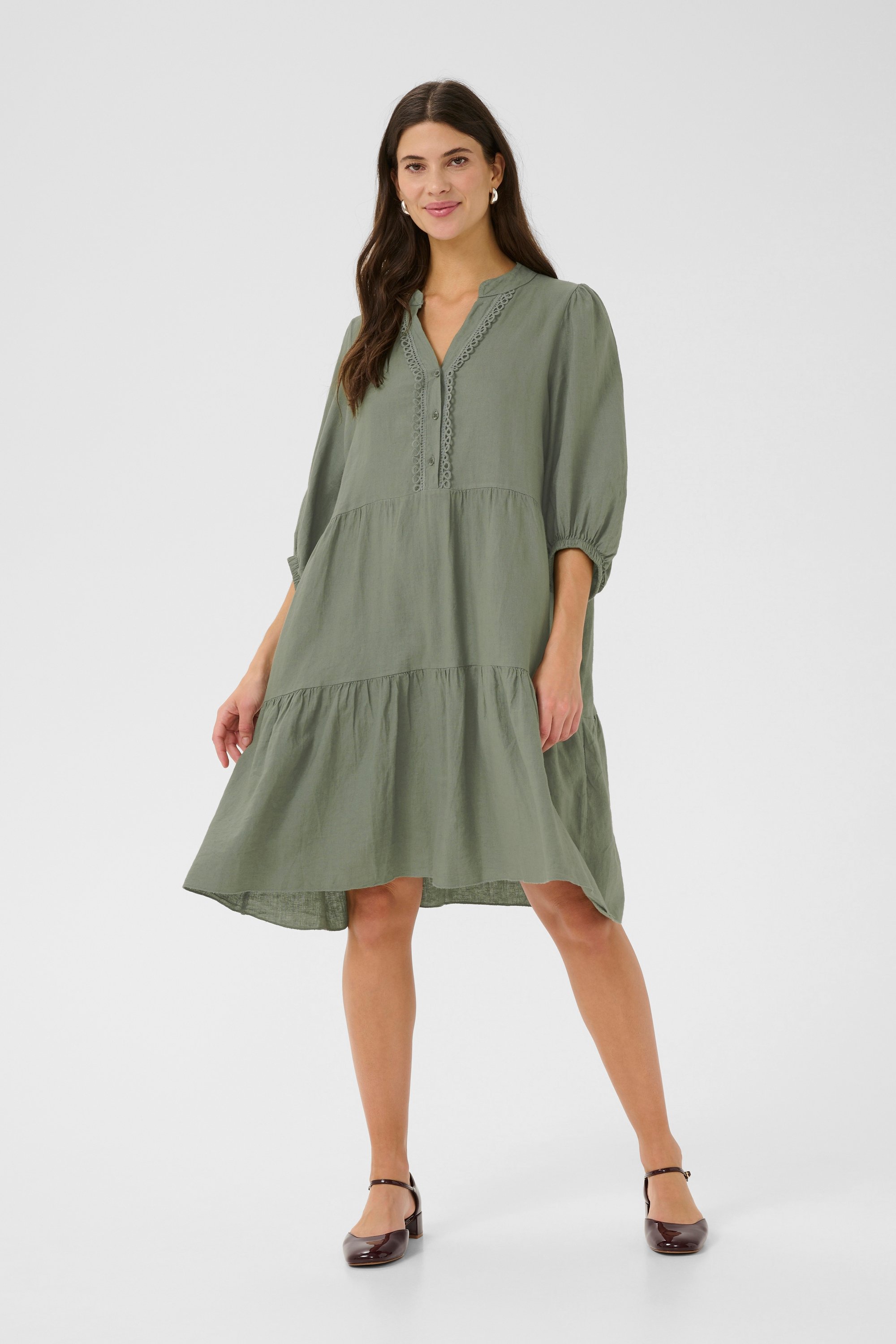 Kleid A-shape Deep Lichen Green