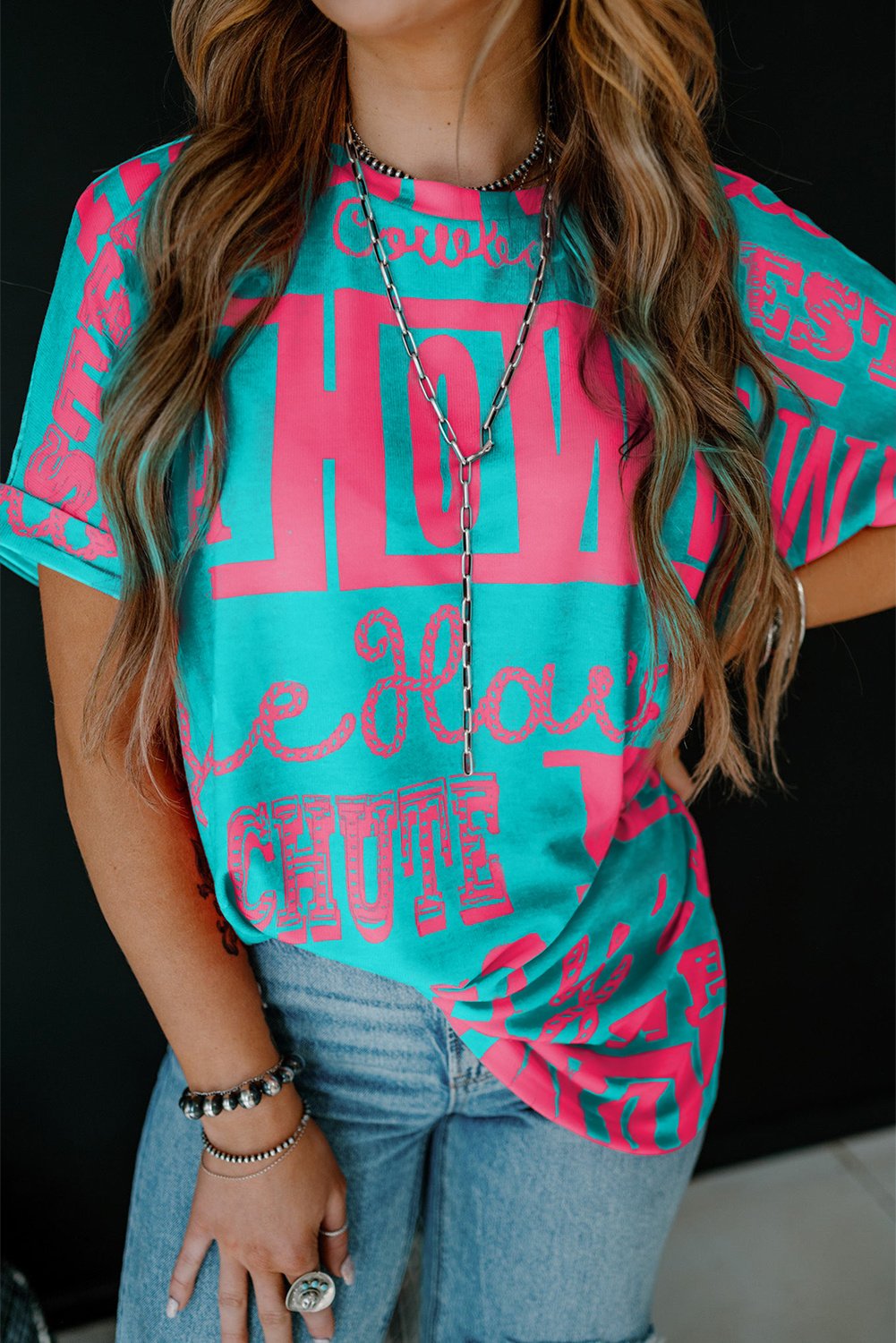 Chute Grafik-T-Shirt mit kurzen Ärmeln